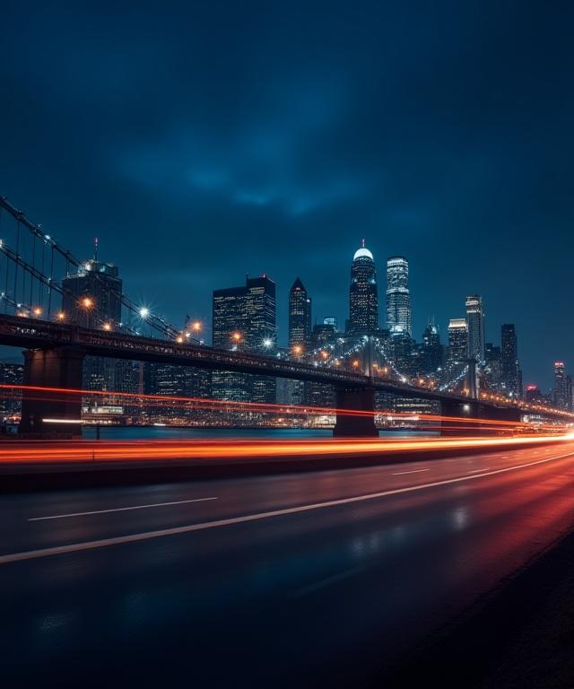 Detroit industrial skyline with logistics hub at night