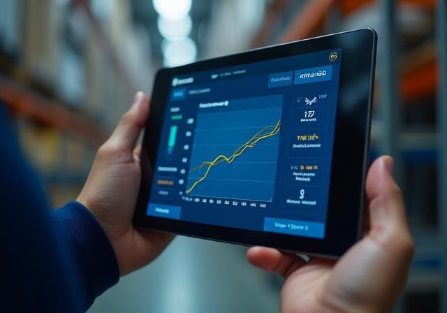 Real-time telematics dashboard showing stable temperature graphs for active shipments